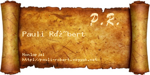 Pauli Róbert névjegykártya
