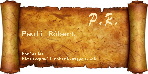 Pauli Róbert névjegykártya